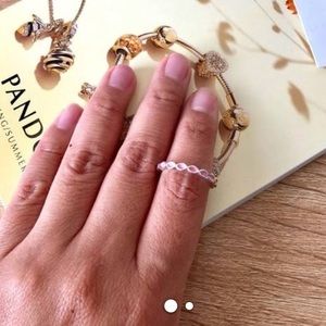 Pandora pink enamel ring - size 7. Like new!